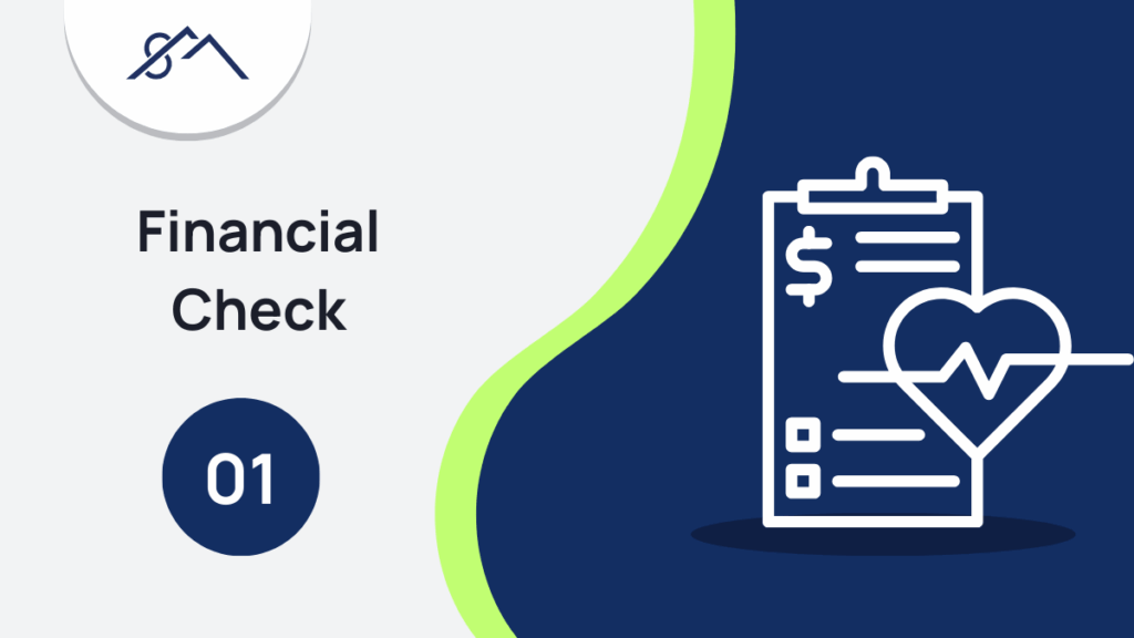Branded graphic for Step 1: Check Your Affordability & Get Pre-qualified, showing an icon of a calculator, part of a guide to buying property in the East Rand with Sibusiso Mogasoa's branding.