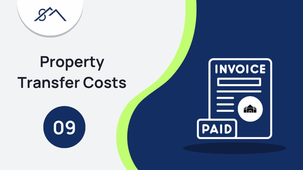 Branded graphic for Step 9: Budgeting for the Hidden Costs of Buying, showing an icon of a piggy bank, part of a guide to buying property in the East Rand with Sibusiso Mogasoa's branding.