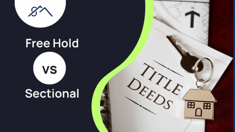 "Freehold vs Sectional Title", a Simple Guide to Choosing Your East Rand Home graphic by Sibusiso Mogasoa Real Estate, helping East Rand homebuyers buy their property with confidence.
