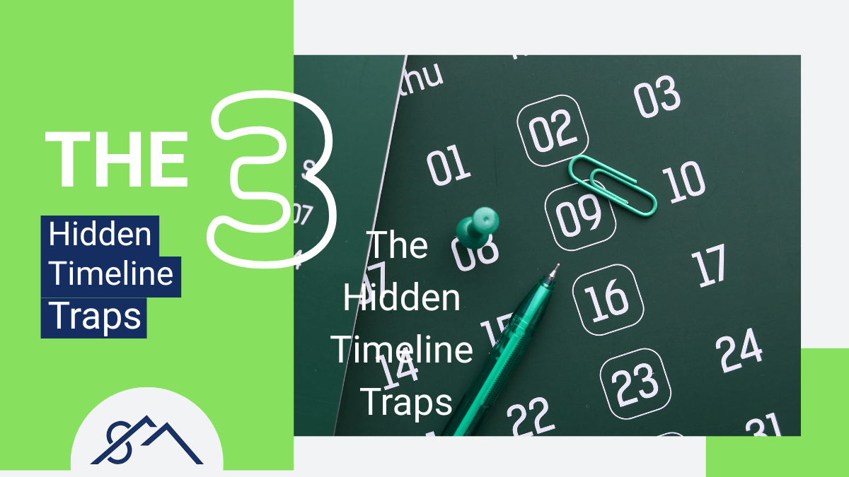"The 3 Hidden Timeline Traps That Delay Your Property Sale and Cost You Money", a Simple Guide to understanding the costly timeframes during a property transfer, graphic by Sibusiso Mogasoa Real Estate, helping East Rand home sellers to sell their property with confidence.